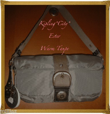 NWT*KIPLING*CI​TY BAG*ESTER*SHOU​LDER PURSE WARM TAUPE