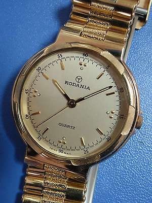 RODANIA~7J cal.ETA ESA 956 114 SWISS QUARTZ GOLD PLATED WATCH