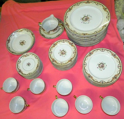 49pc Haviland France Saratoga Limoges Dishes Dinner Salad Bread Plates 