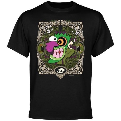 Courage the Cowardly Dog Eustace Border T Shirt   Black