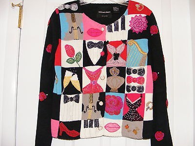 MICHAEL SIMON ROMANTIC NEW YEARS EVE/VALENTINE​S DAY SWEATER WOMENS 