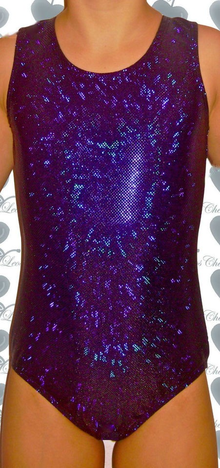 Holographic Blue Mystique Sparks Gymnastics Leotard with Free 