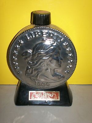 EZRA BROOKS THE SILVER DOLLAR 1804 DECANTER 1969