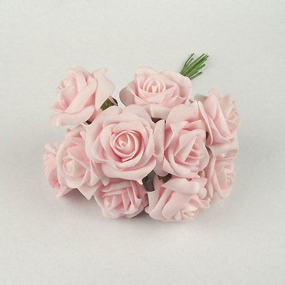   Artificial Medium Foam Roses Wedding Flowers 19 Colours Fake Silk