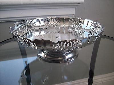 Farber Bros Krome Kraft Etched Pedestal Bowl 4 1/4 tall