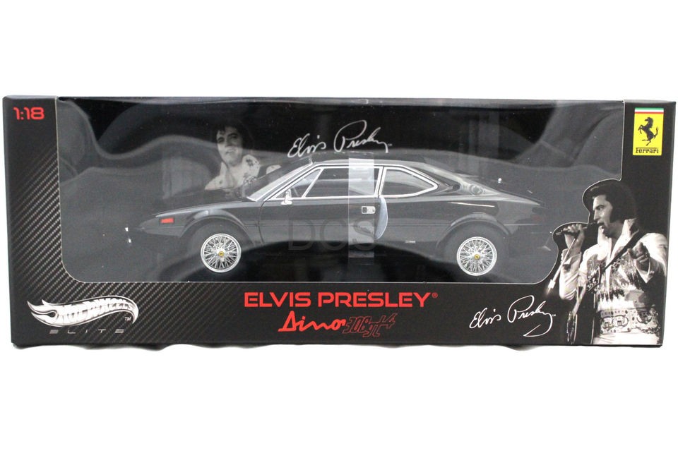 HOT WHEELS ELITE STARS FERRARI DINO 308 GT4 ELVIS PRESLEY BLACK 1/18 