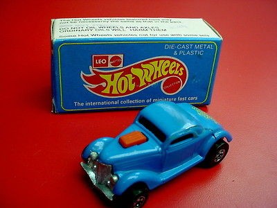 HOTWHEELS BLUE NEET STREETER 36 FORD COUPE INDIA BOX MIP 40 NEAT 1936