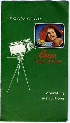 early ca. 1960 RCA Victor COLOR TV Owners Manual and Instructions