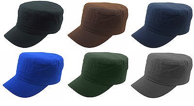 NEW PLAIN CASTRO CADET MILITARY STYLE ARMY HAT MANY COLORS AVAILABLE
