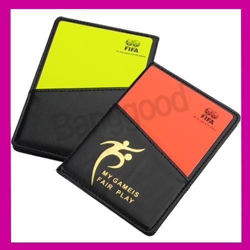 Soccer Referee Wallet Purse Notecase w/ Red Card and Yellow Card PU 