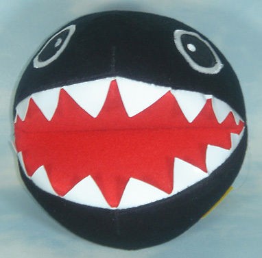 super mario bros black chain chomp 7.5soft plush doll