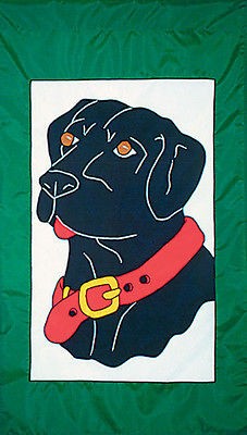 28 X 40 BLACK LAB DOG OUTDOOR APPLIQUE FLAG