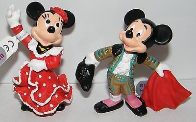   Mickey Mouse Bull Fighter and Minnie Mouse Flamenco Dancer Figure Set