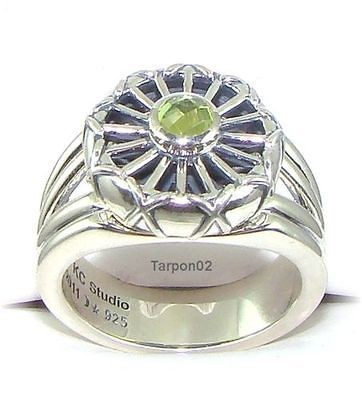 Barry Kieselstein Cord Peridot Gypsy Wheel Spinner  Ring 8