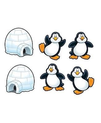 CARSON 120048 PENGUINS & IGLOOS CUT OUTS CLASSROOM DECORATIVE NEW