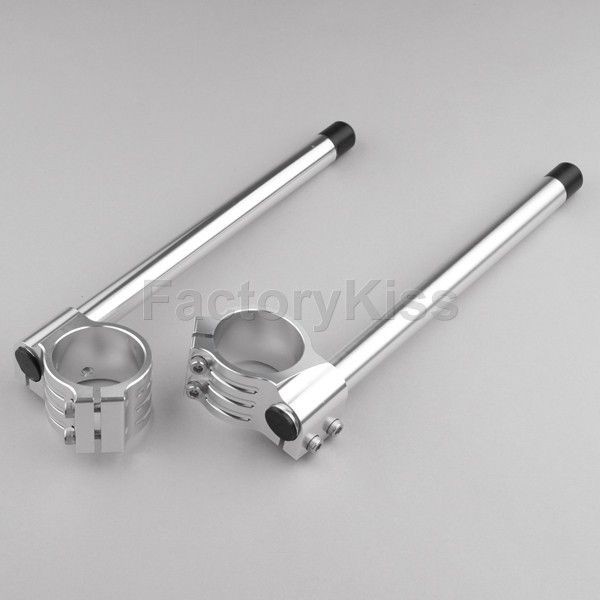 ON SALE CNC Clip On Handle Bar for Kawasaki ZX6R 2009 Silver