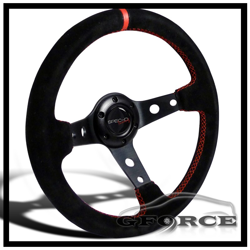 JDM ECLIPSE MIRAGE 3 DEEP DISH BLK SUEDE LEATHER STEERING WHEEL 330MM