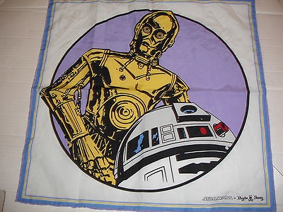 PSYCHO BUNNY STAR WARS R2D2 C3PO Pocket Scarf Silk / Cotton NWT