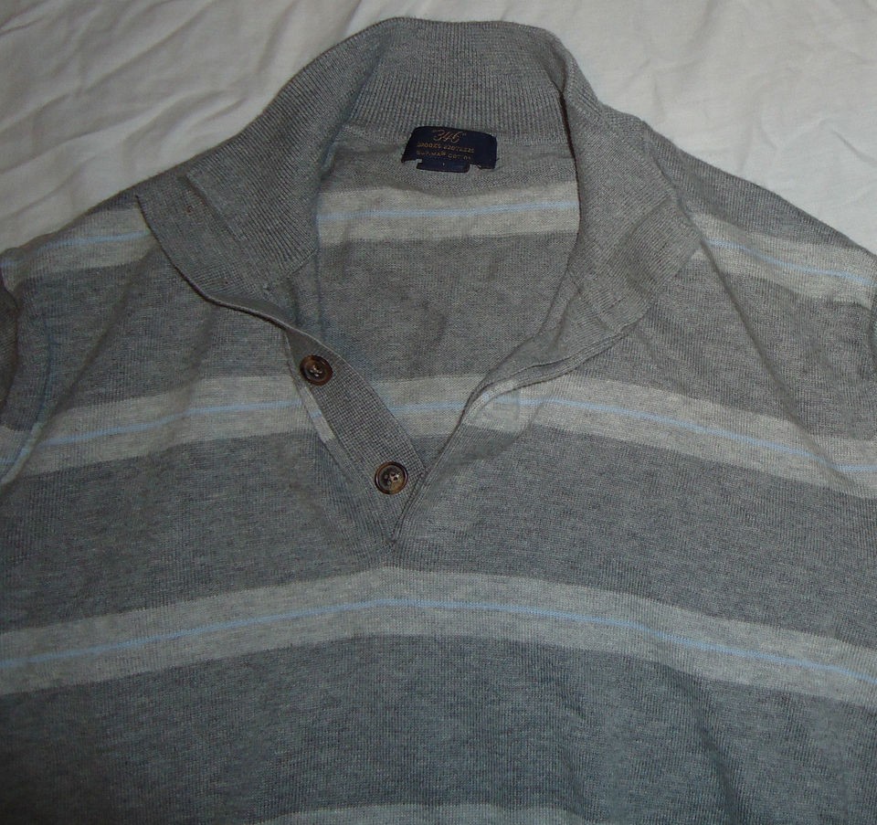 Mens Brooks Brothers Striped 346 Supima Cotton Pullover Sweater Large 