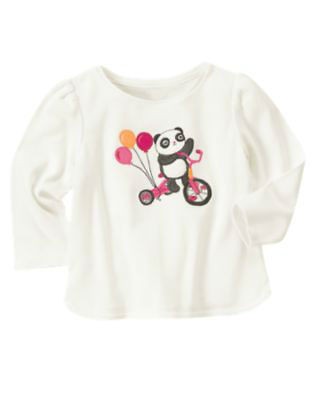 NWT Gymboree Girls 18 24 MOS PANDA ACADEMY Bear on Bike L/S Tee Top 