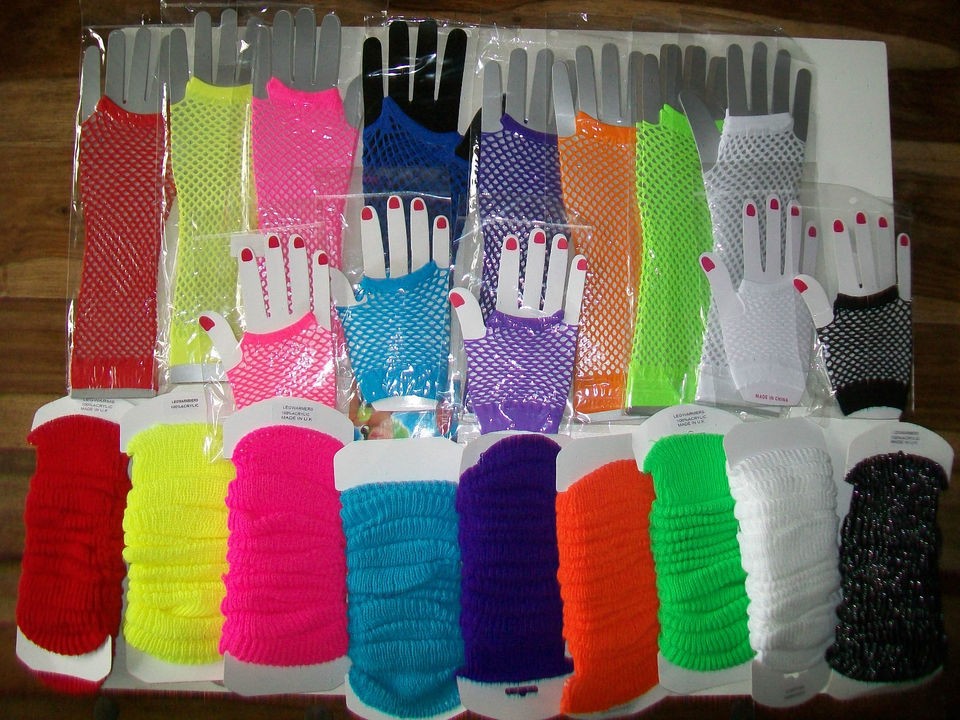   , Teenagers Legwarmers & Fishnet Gloves,Dance Wear 80s Hen Nights