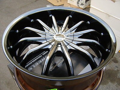 22 staggered black chrome wheels Dodge Charger Challenger Magnum 22x8 