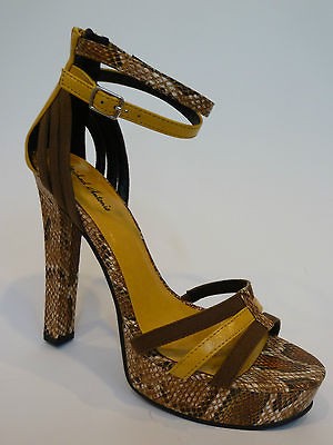 MICHAEL ANTONIO TROYA BROWN/YELLOW SNAKE SANDAL MSRP $79