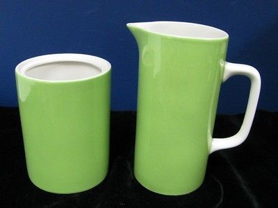   HOUSE GREEN CREAM PITCHER & SUGAR GENUINE IRONSTONE EMERALD ISLE JAPAN