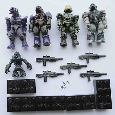 LOT OF 5 Halo Mega Bloks SOLDIER FIGURE w gun stand about 2 high # 