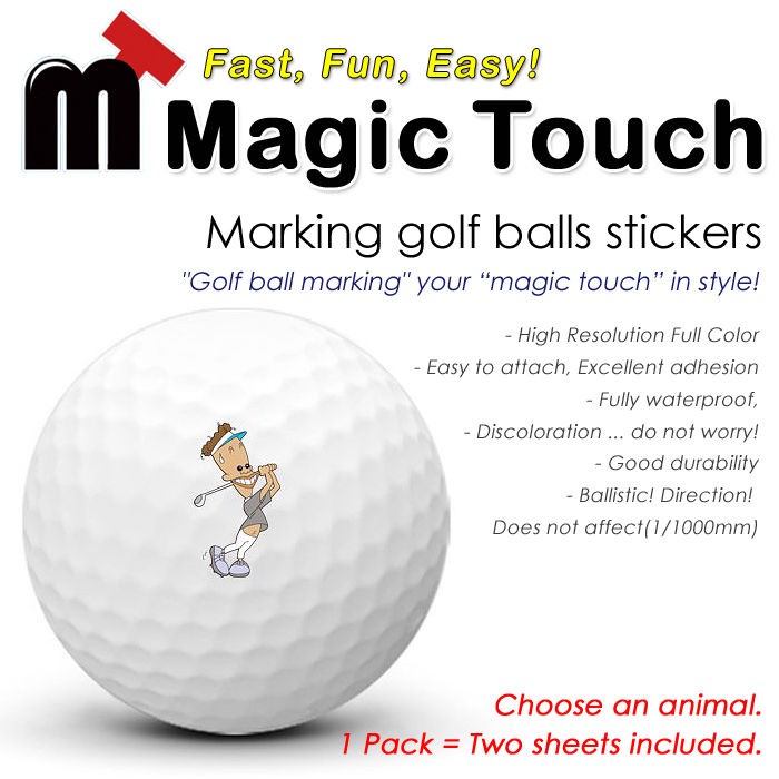 New Marking Golf Ball Dooly Sticker Maikol Golfer Easy Magic Touch 