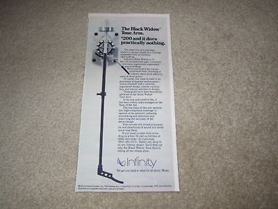 Infinity Black Widow Tonearm Ad, 1977, Article, 6x11