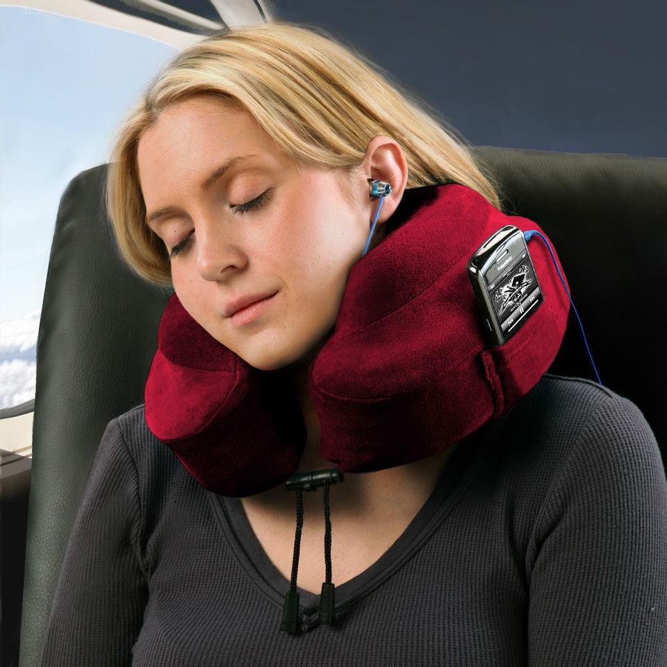 Evolution Travel Pillow / COLOR CRIMSON / COMFORTABLE TRAVELING/TRAIN 