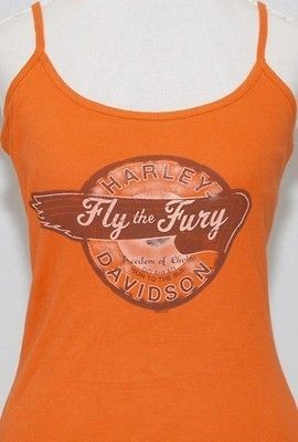   DAVIDSON FLY THE FURY BURNT ORANGE TANK TOP WITH SHELF BRA 2X NWT HOT