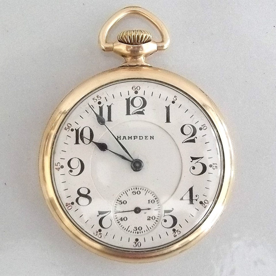 HAMPDEN DUEBER Wm McKinley 17 Jewel POCKET WATCH 10 K Gold Filled