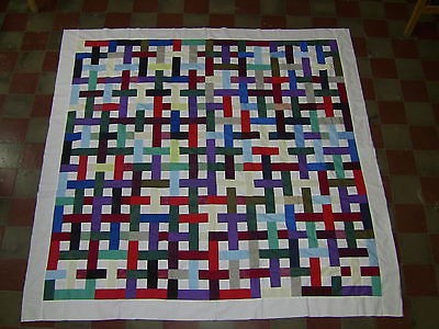   Patchwork Latice work   Amish Solids   Optical Illusion.   QUILT TOP