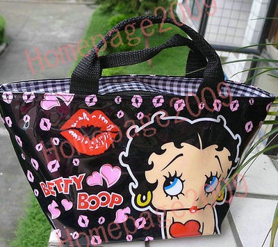 NEW COOL BLACK STYLISH BETTY BOOP GIRLS LADY COMESTIC PURSE HANDBAG 