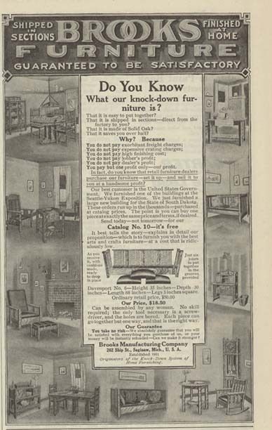 1910 AD Brooks Furniture, Saginaw, Mich. advertising