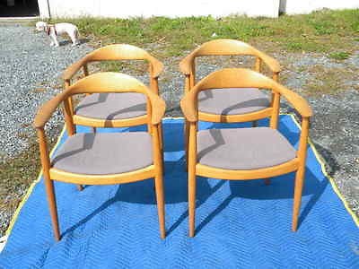 SET of 4  vintage HANS WEGNER THE CHAIR in OAK mid century DANISH 