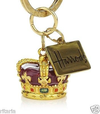 HARRODS 2012 THE QUEENS DIAMOND JUBILEE CROWN enamel KEYRING queen 