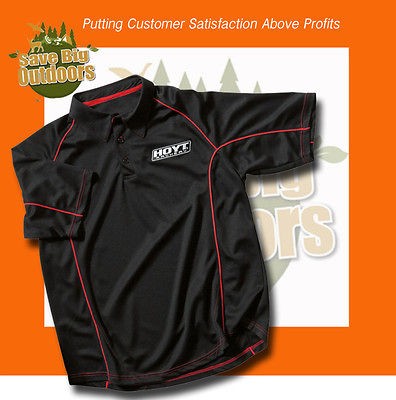 2XL XXL HOYT QUICK DRY black & red trim polo shirt   carbon element 