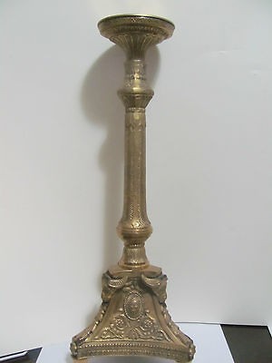 ANTIQUE DECORATIVE SINGLE 18 BRASS CANDLE STICK HOLDER