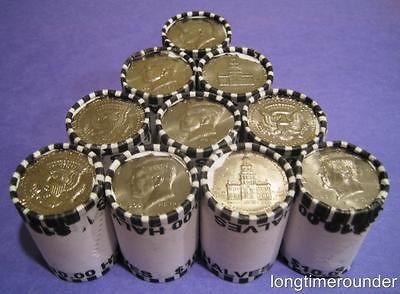 Kennedy Half Dollar Bank Rolls **TEN UNSEARCHED ROLLS** JFK Halves