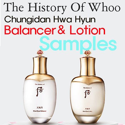 The History of Whoo Chungidan Hwa Hyun Skin,Lotion Samples New / Made 