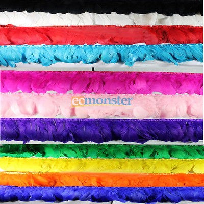 77 Feather Duck Feathers Wave Cloth Belt for Dress Up Show Christmas 