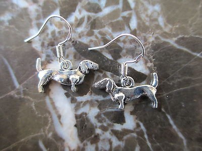 Small/Petite Dachshund Wiener Dog Earrings on .925 Sterling Ear Wires 