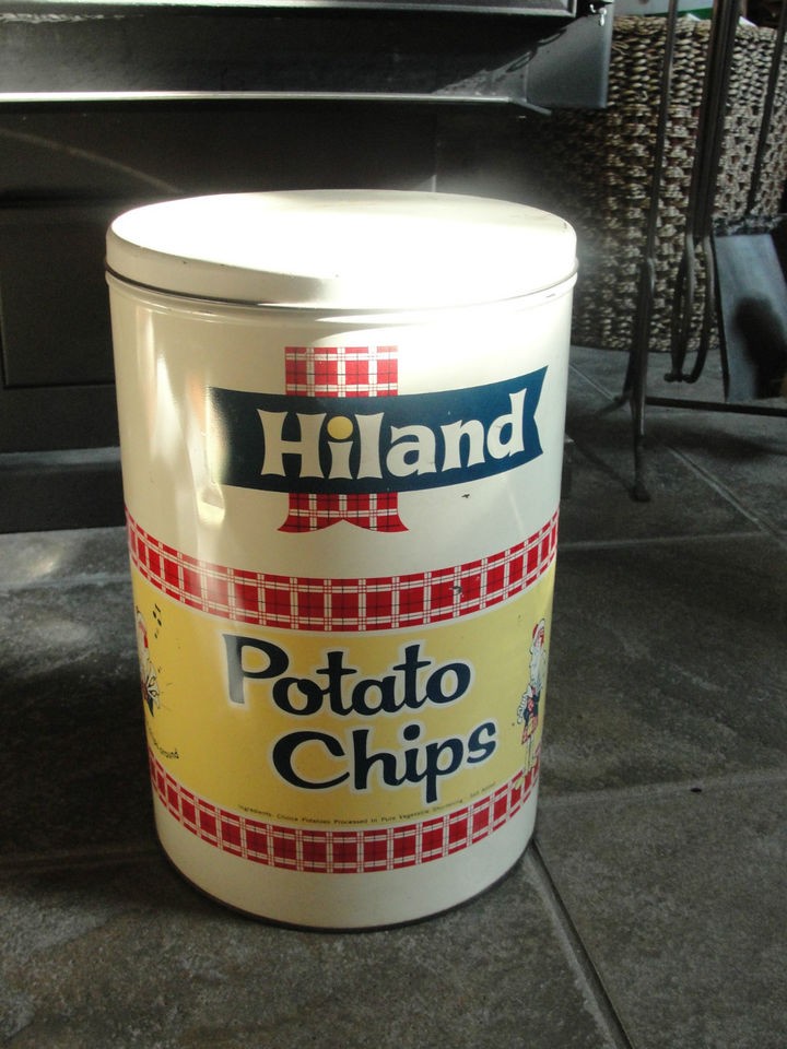 Large Vintage Stehman's Potato Chips Tin 32 Ounce 2 Pound Tin 