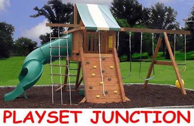 SWINGSET PLAYSET PLAYGROUND PLANS KIT BUILD SEAT SLIDE WOOD