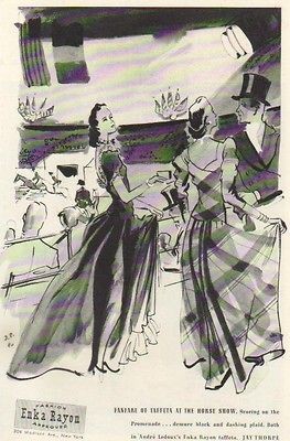 1940 Jay Thorpe Dress~Andre Ledoux~Horse Show Rayon ad