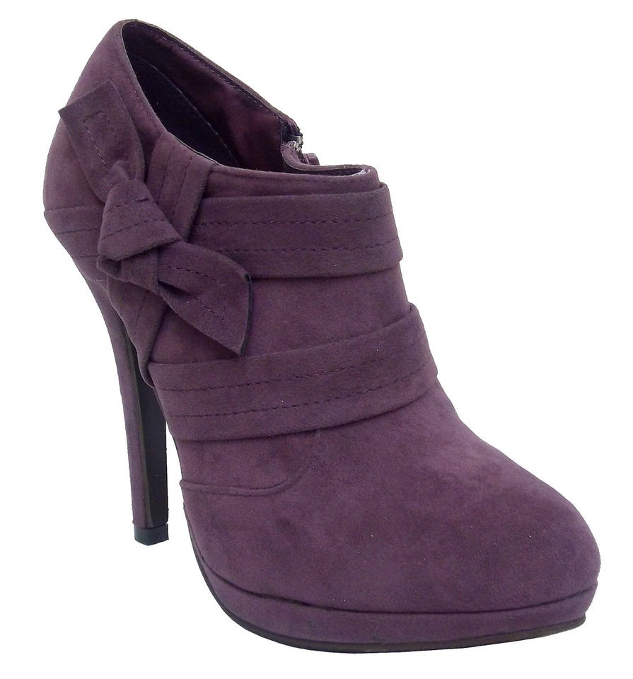 Forever DEBBY 91 Womens PURPLE Side Zip Fashion High Heel Bootie