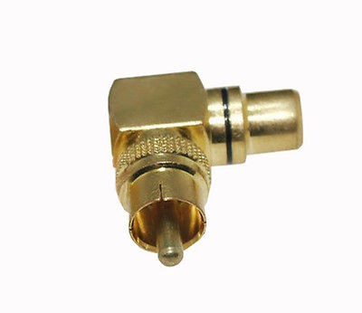 Gold Plated 90 Deg RCA male to RCA female right angle CCTV TV RF 